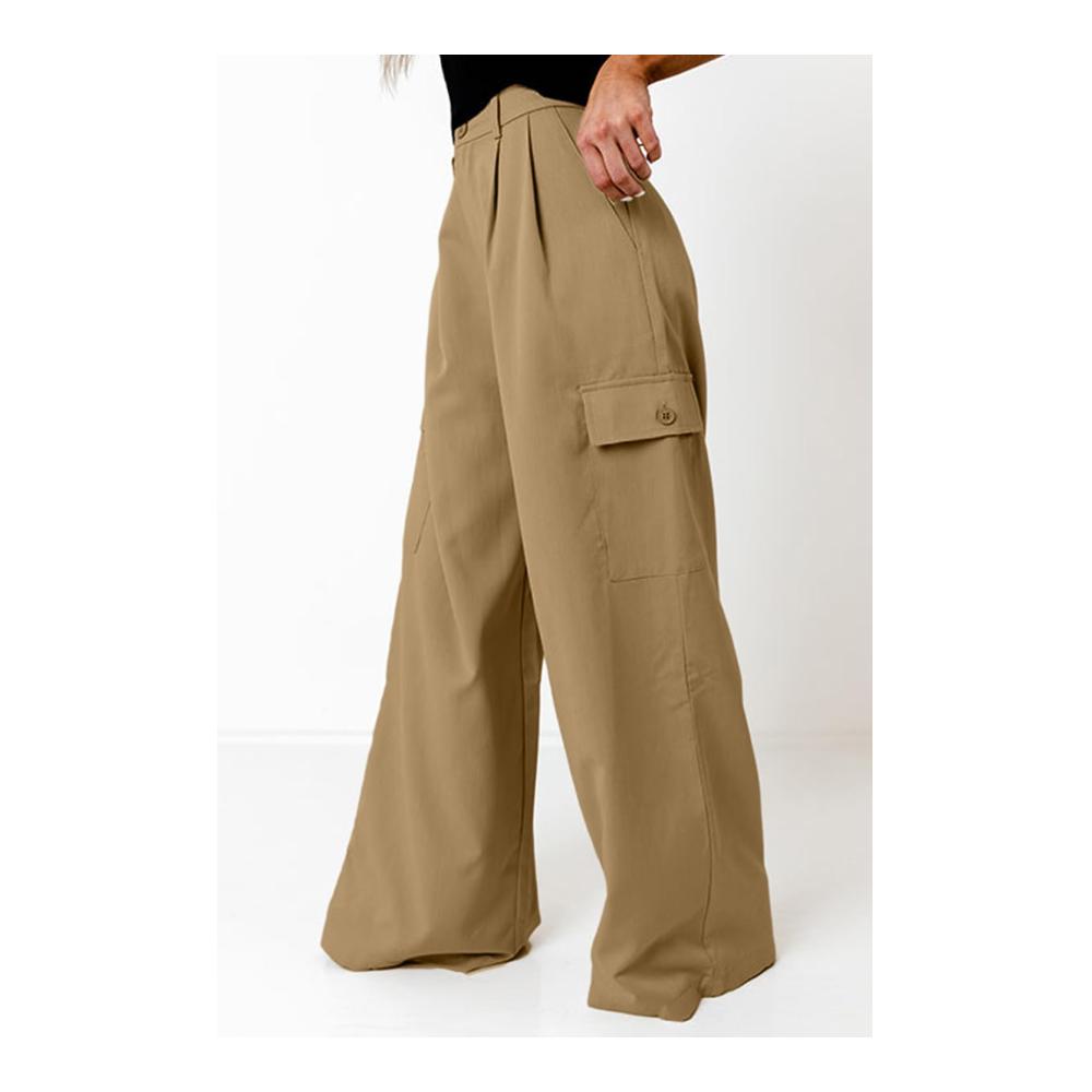 Damen Cargohose Baggy Weite lose Passform High Waist - Byoauo Casual Hose für Damen
