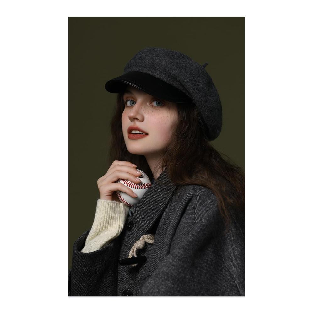 Französische Eleganz Damen Baskenmütze & Barett aus warmer Wolle für den Winter