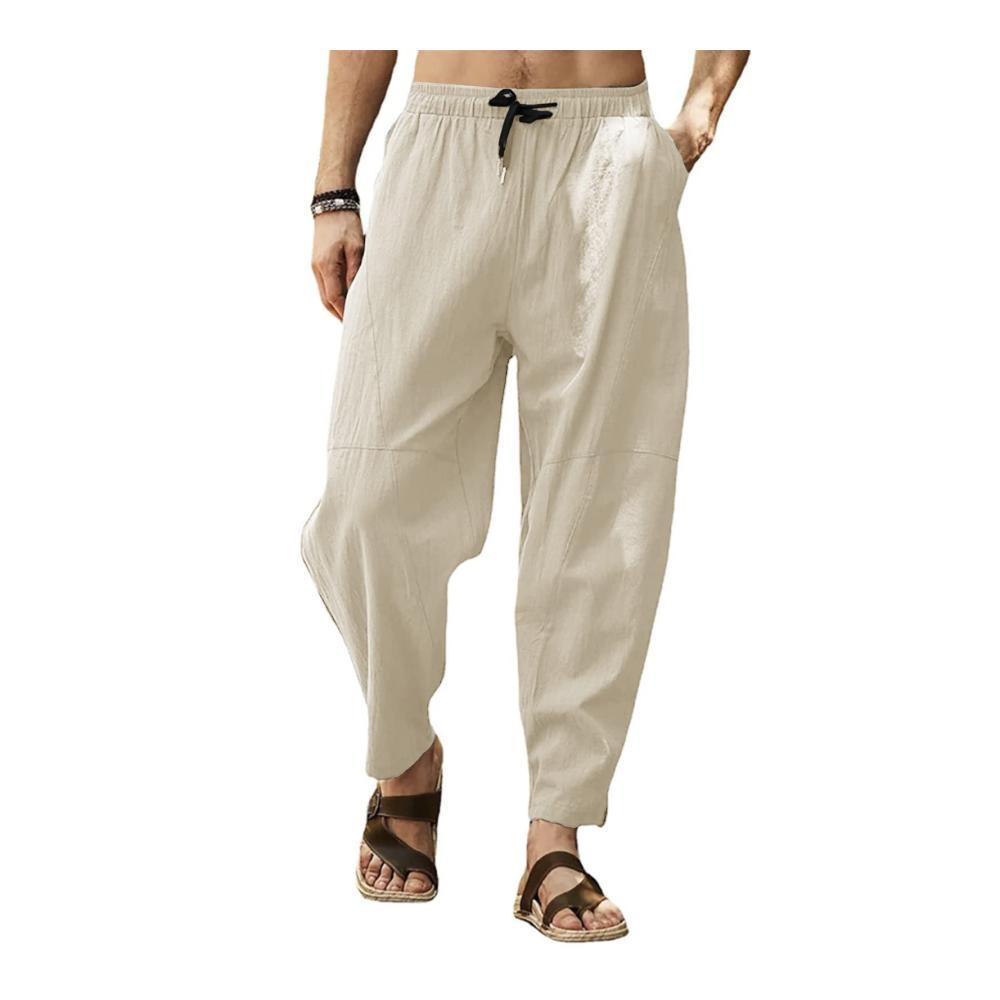 Herren Leinenhose VANVENE Yogahose für entspanntes Yoga & Hip-Hop – leicht bequem & stilvoll