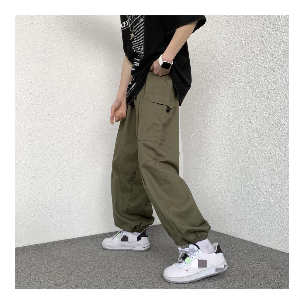Herren Cargo Arbeitshose Lässige Relaxed Fit Jogginghose mit Taschen