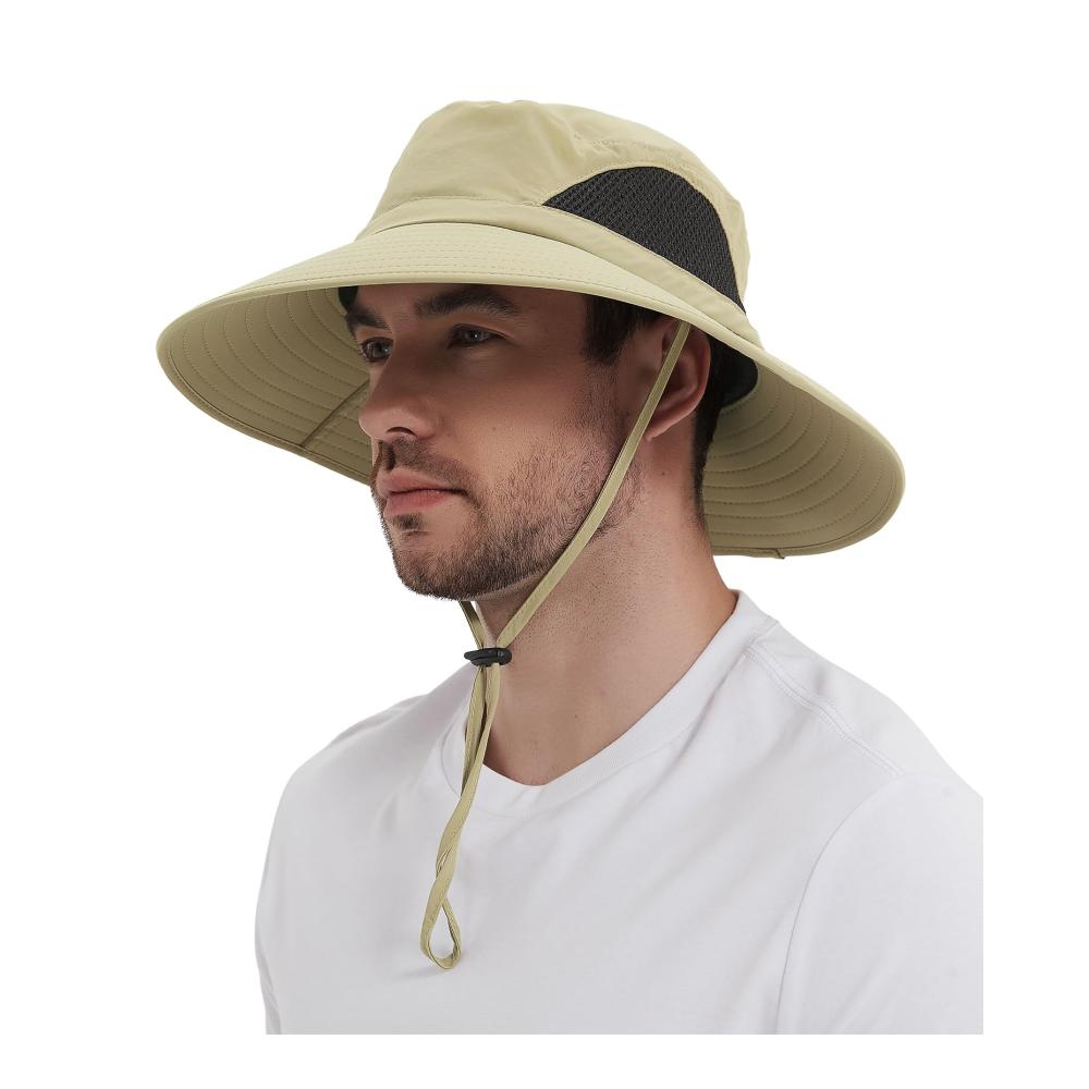 Sonnenhut Herren und Damen - UV-Schutz Breite Krempe Wanderhut Outdoor Sonnenschutz Kappe Safari Hut