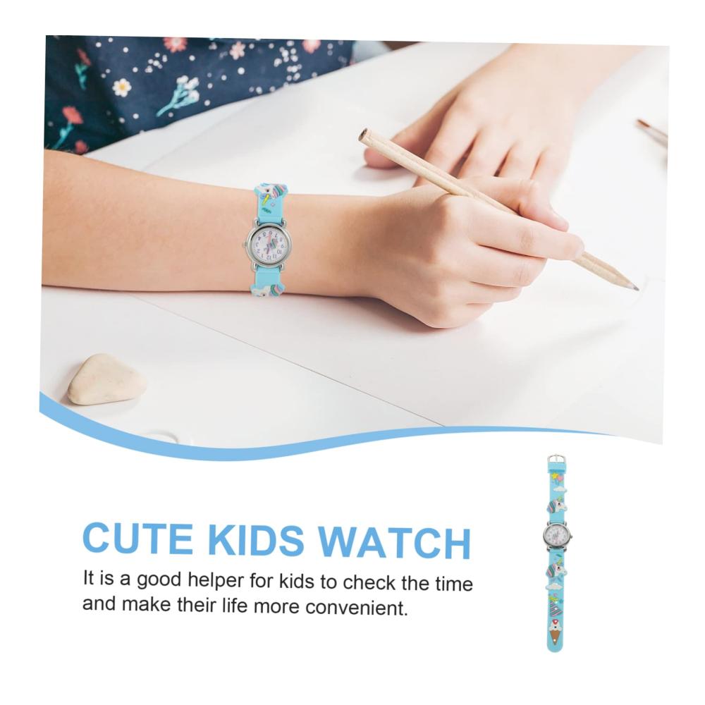 Kinderuhr mit Einhorn-Muster | Digitale Armbanduhren für Mädchen und Jungen | 4-Teilige Studentenuhr mit 3D-Ornamenten | Praktische Kleinkinduhr