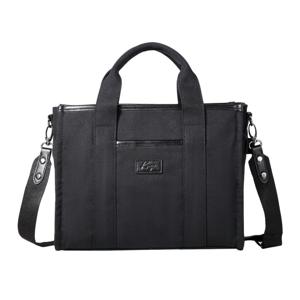 Canvas Tote Bag für Damen Praktische Umhängetasche mit Reißverschluss ideal für Arbeit Reisen Schule - Crossbody Casual Style mit Geldbörse und vielen Taschen