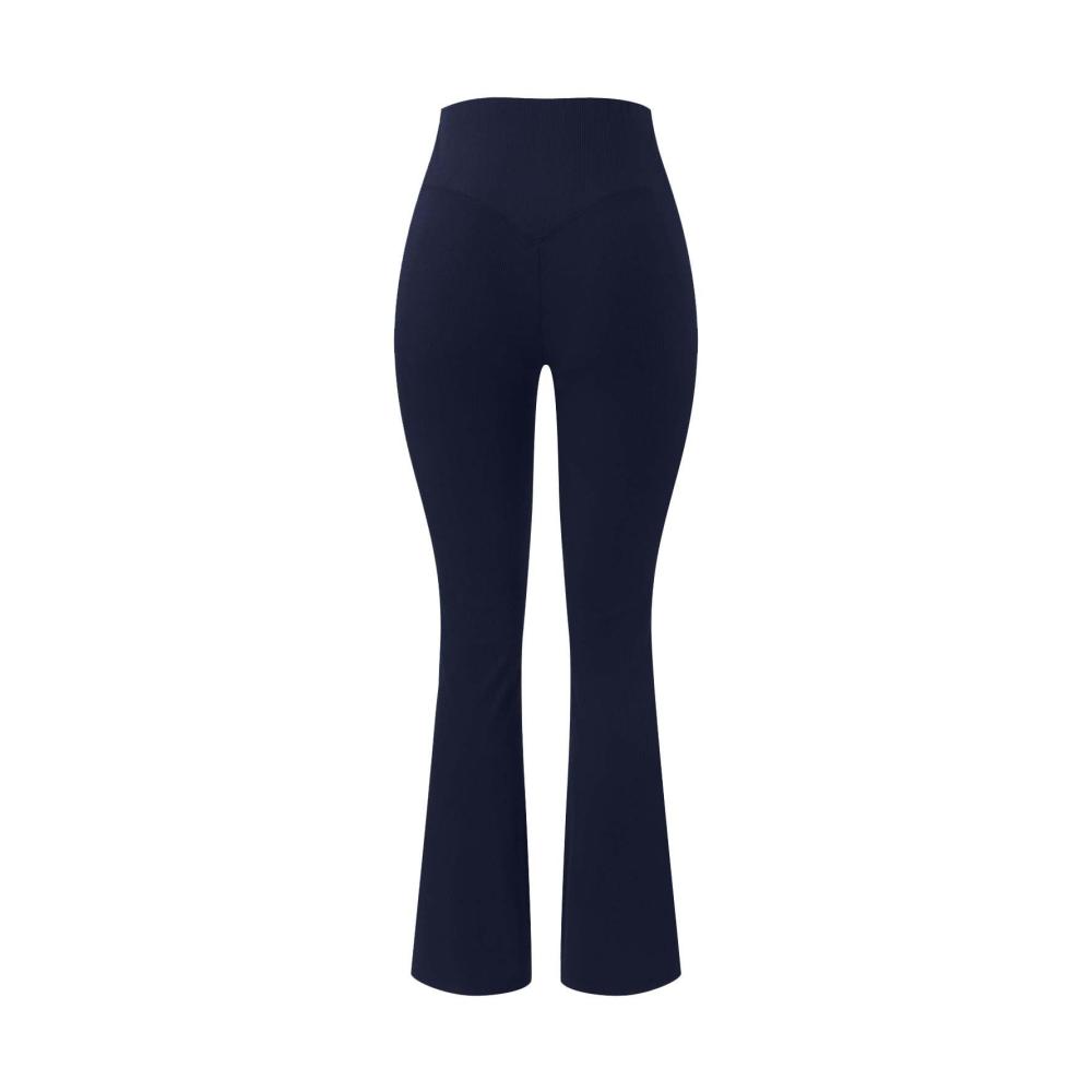 Flared Leggings Elegante Damen Yoga Hose mit Hoher Taille Jazz- und Bootcut-Stil für Arbeit Stretch und Freizeit - Bequeme Leggings für Casual Fitness und Tanz Schlaghose mit Weitem Bein und Push-Up-Effekt