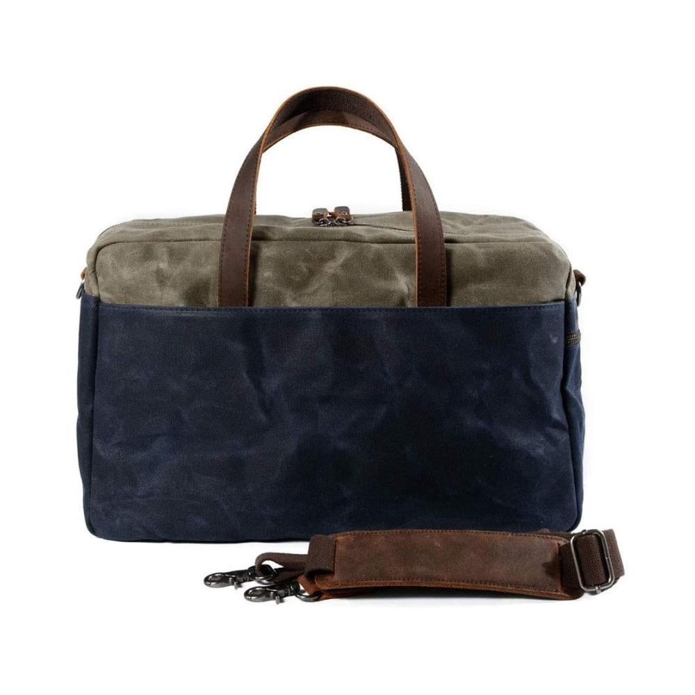 Wochenend-Reisetasche Wasserdichter Duffelbag aus Leinwand für Frauen – Übernachtungstasche mit Crossbody-Tragegurt (Blau