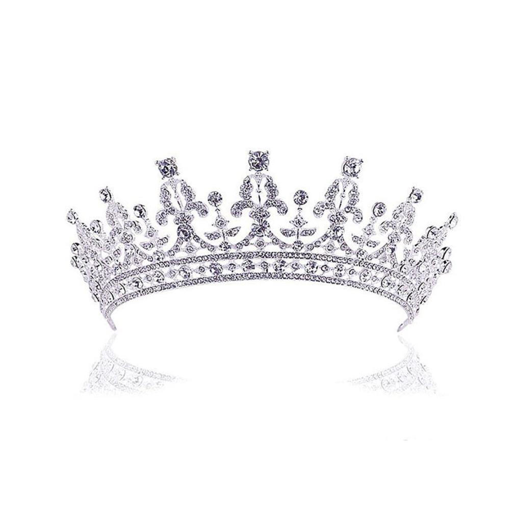 ROSENICE Hochzeit Diadem - Elegante Braut Tiara mit Strass Haarreifen in Silber für die perfekte Hochzeitsfrisur