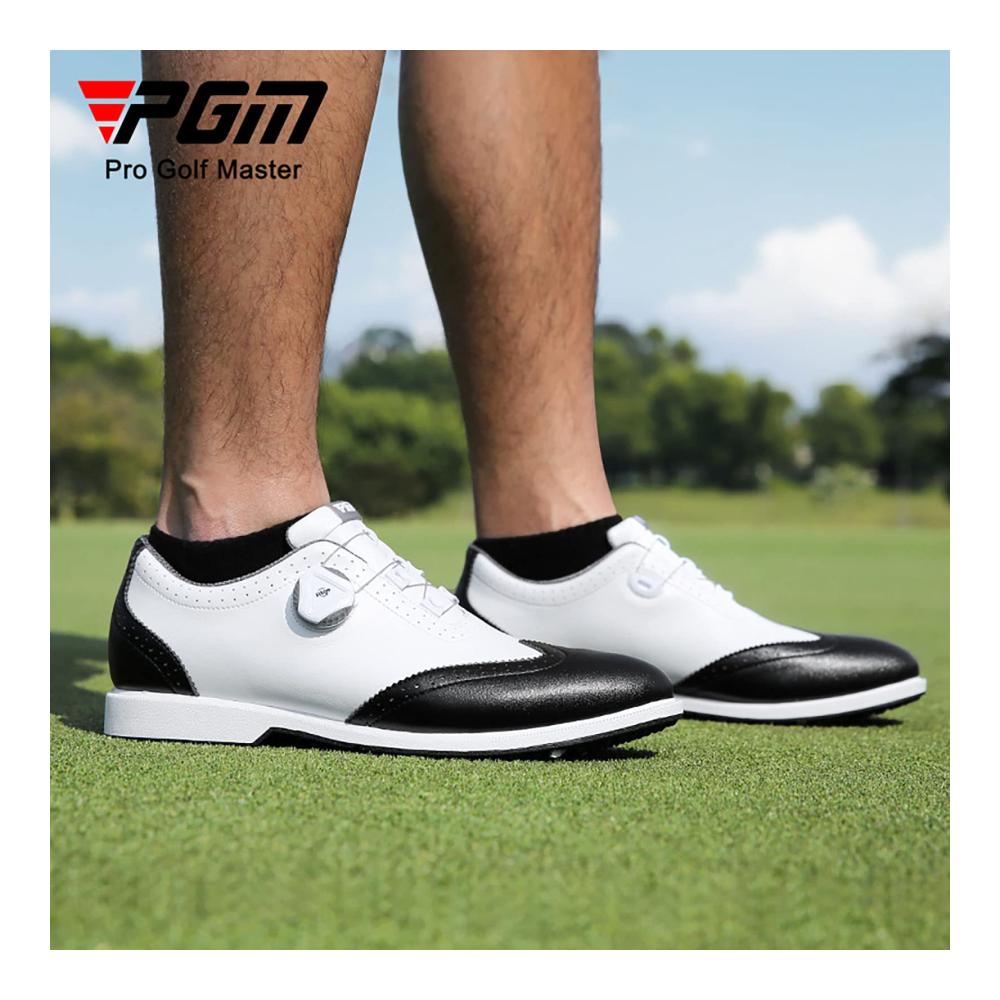 Herren Golfschuhe Wasserdicht Rutschfest & Stilvoll - Schwarze Spikeless Golf Sneakers mit Lace System Perfekt für Business & Outdoor Training (Größe 7 US