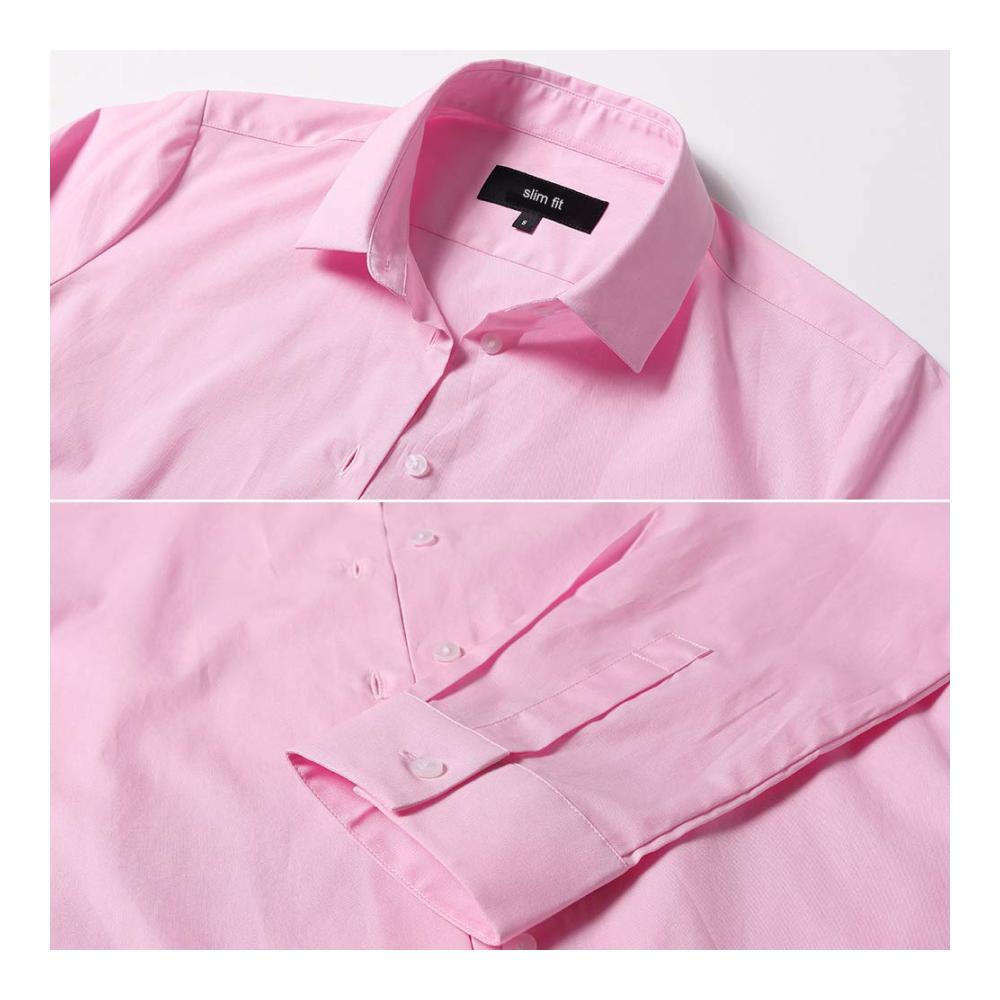 Blusen & Tuniken Damen Figurbetonte Hemdbluse mit Knöpfen Langarmshirt für Business – Rosa Größe 42/14