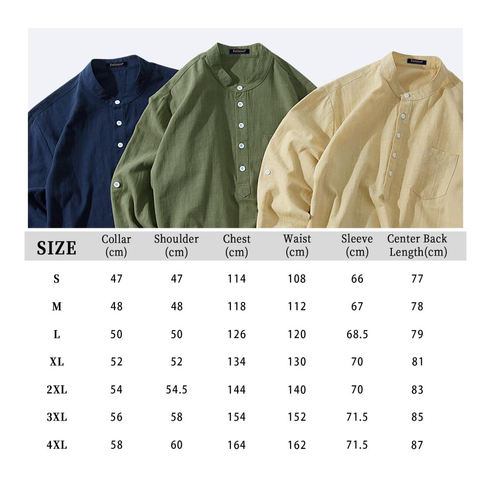 Herren Freizeithemd Baumwolle Leinenmix Langarm Regular Fit Sommerhemd