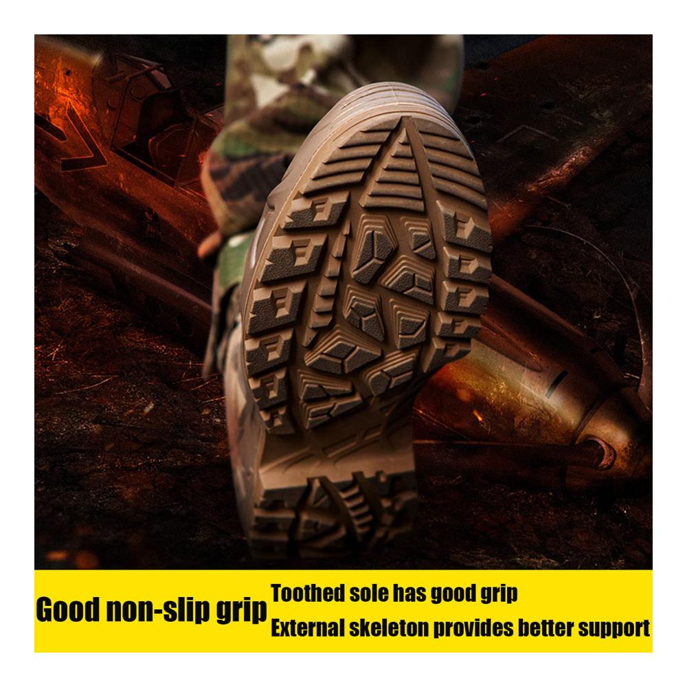 Outdoor Trekkingschuhe Herren & Damen - Wasserdichte Militärstiefel Taktische Patrouillenstiefel Hochhaus Wanderschuhe - Motorradarmee Trekking Ausrüstung - A-Beige-Größe 44