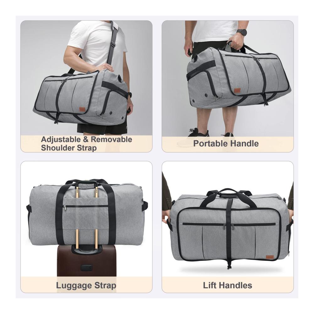 120L Faltbare Reisetasche mit Schuhfach – Wasserdichte Weekender Tasche für Herren & Damen