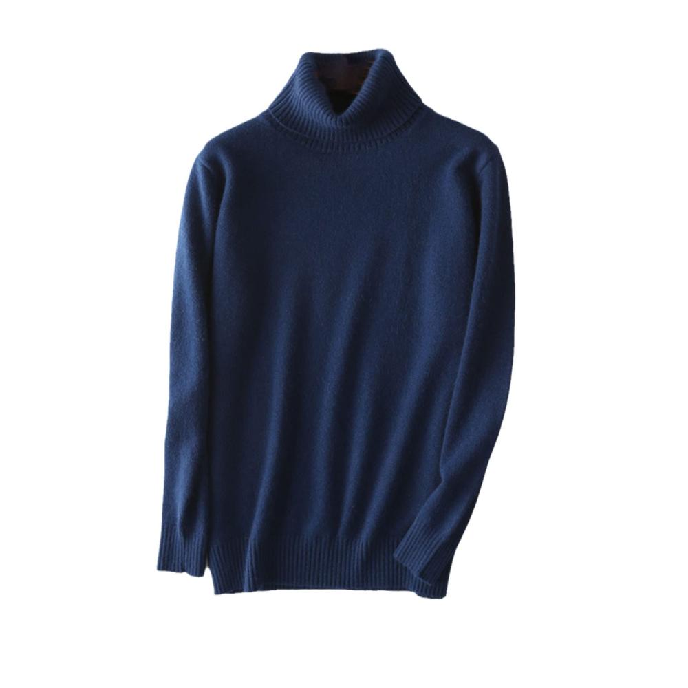 100% Kaschmir Rollkragenpullover für Herren - Winter Strickpullover mit Wärmeffekt für Herbst und Winter