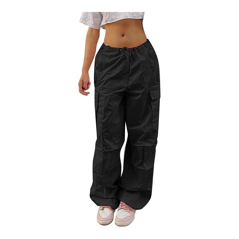 Cargohose Damen Y2K Baggy Hose mit Breitem Bein für Streetwear & Sommer - Vintage Oversized Pants im E-Girl Harajuku Stil Casual Teens Sweathose mit Taschen