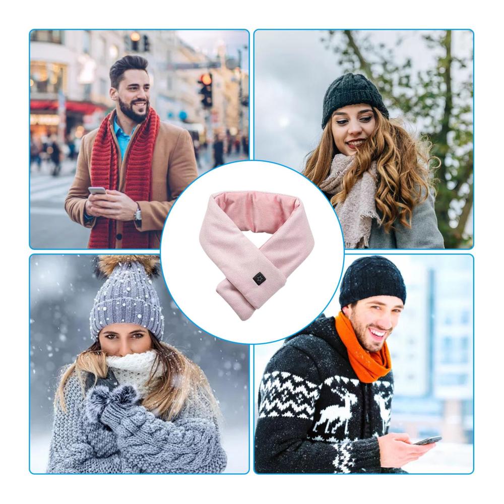 Beheizter Schal mit USB-Ladefunktion | Elektrisches Nackenheizkissen für Outdoor-Aktivitäten und kaltes Wetter | Damen und Herren Oat - 3 Heizstufen weich und warm