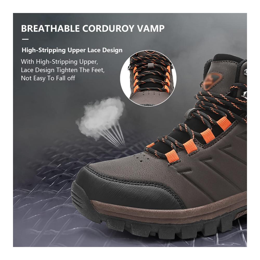 Kletterschuhe Herren - Leichte Wanderschuhe Wasserdichte Trekking-Sneaker Gelb Größe 41