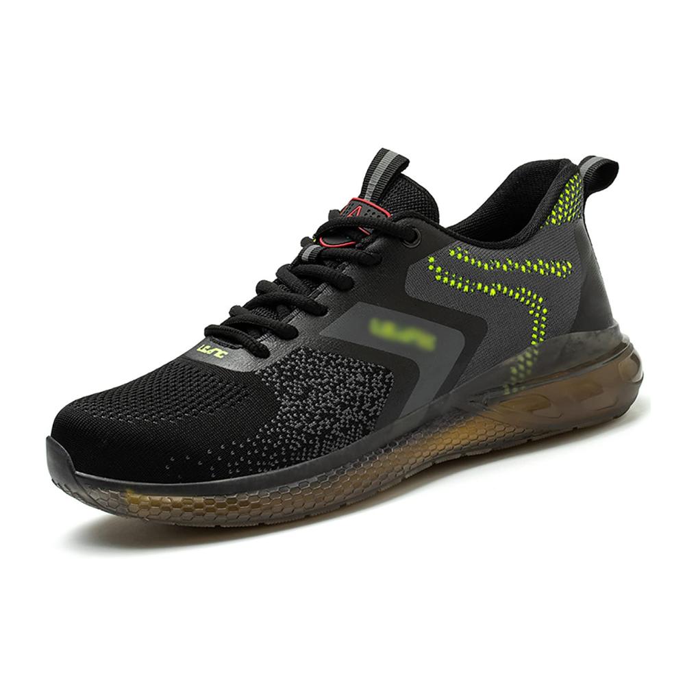 Sneaker Unzerstörbare Schuhe mit Stahlkappe | Leichte pannensichere Sicherheitsarbeitsschuhe für Herren | Bauarbeit Turnschuhe | Atmungsaktiv und schwarz - Größe 41 | Robuste komfortable Arbeits- und Freizeitschuhe