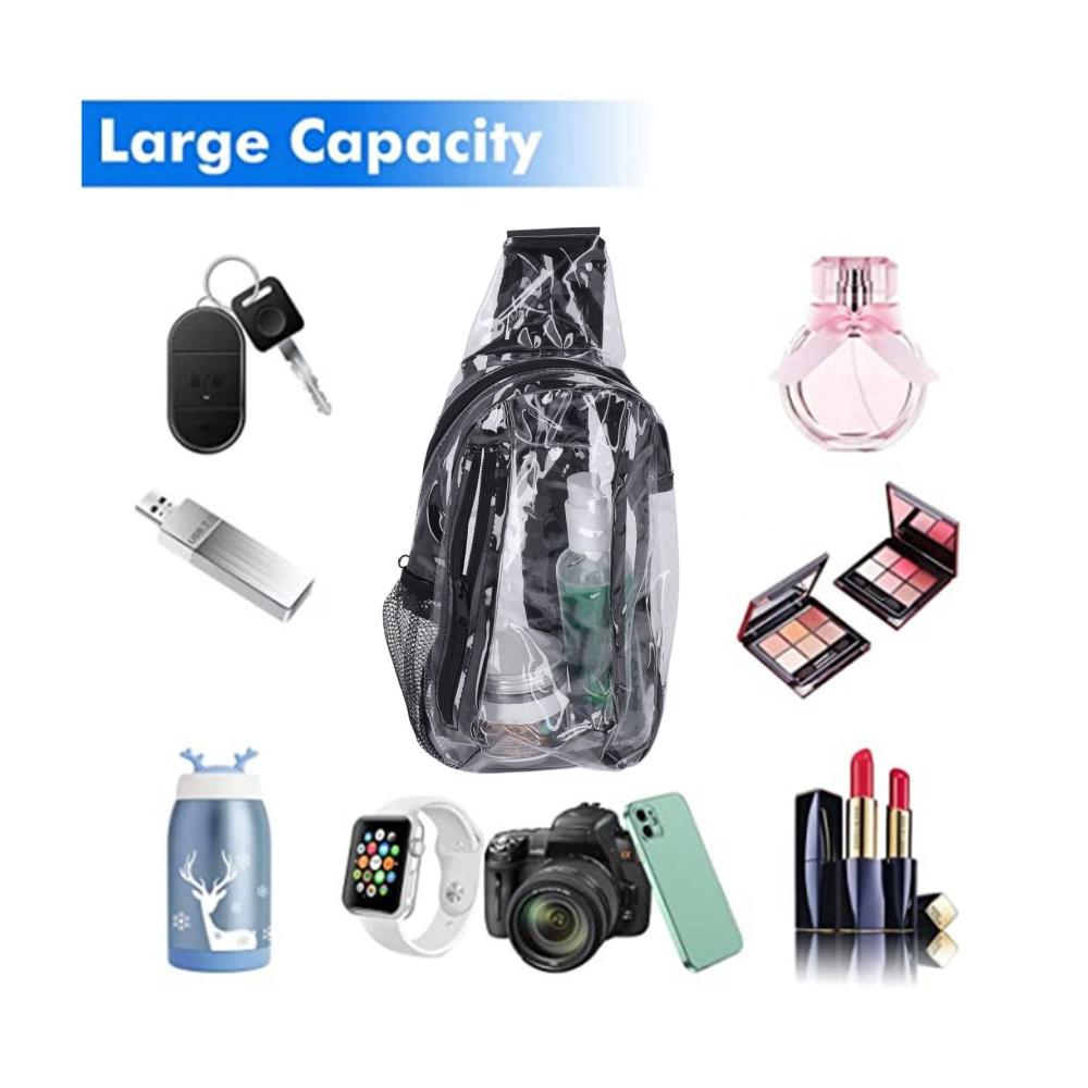 Durchsichtige Umhängetaschen Set für Events PVC Kleine Tasche Wasserdichte Gürteltasche & Transparente Brusttasche – Ideal für Wanderungen Stadionkonzerte