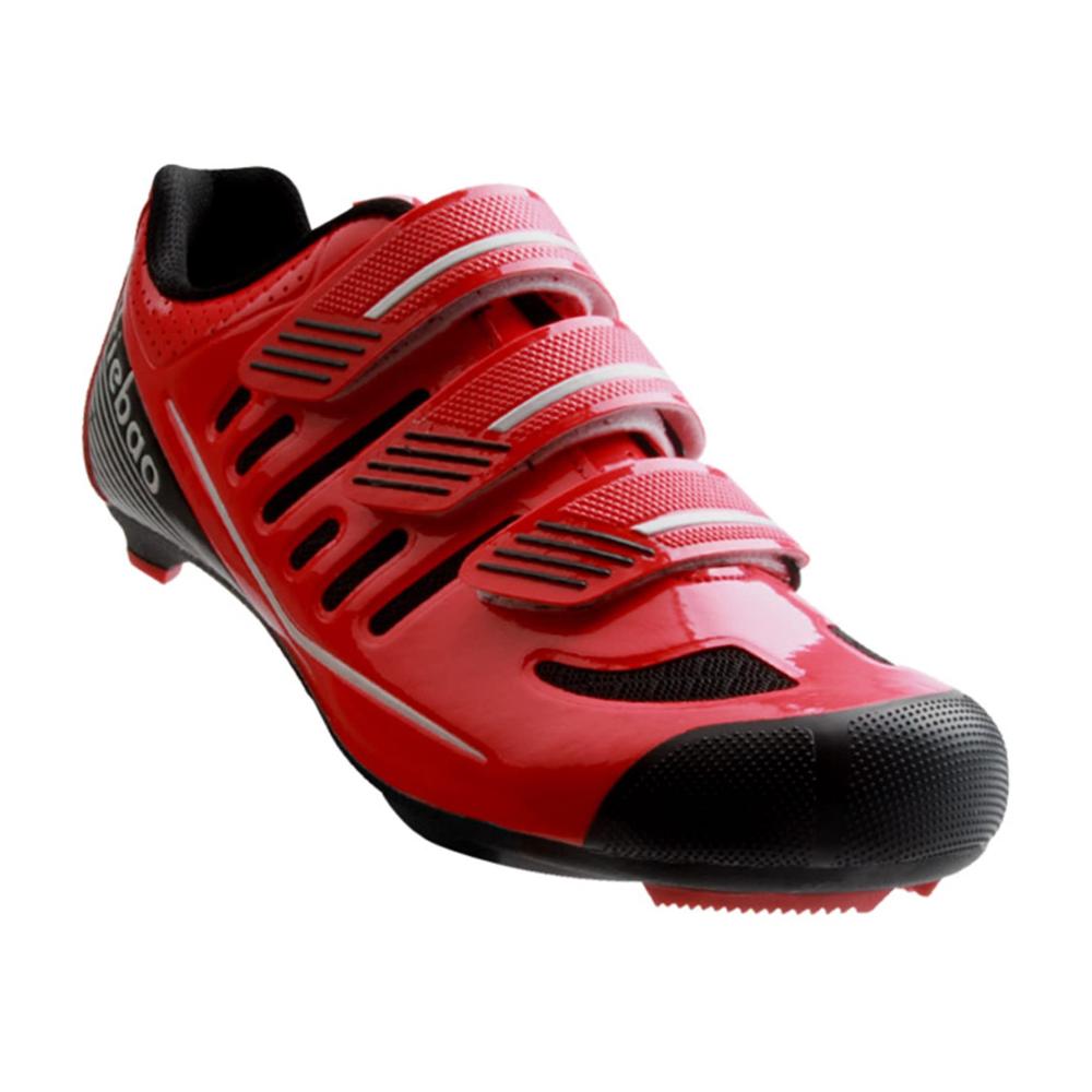 MTB Radsportschuhe für Herren - Wasserdichte Oxford Stoff Outdoor Fahrrad- und Wanderstiefel in Rot - Größe 45 EU