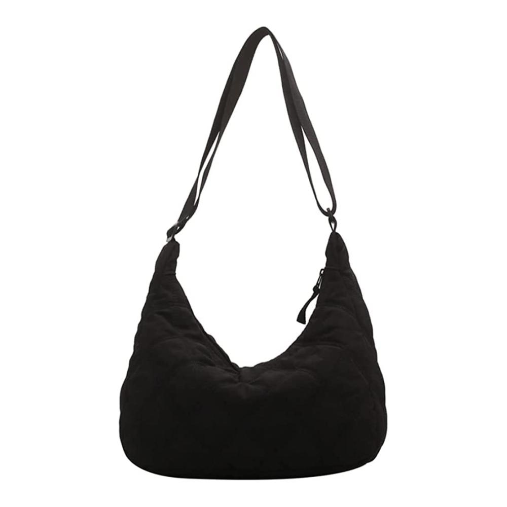 Gesteppte Umhängetasche für Damen - Nylon Crescent Bag mit Reißverschluss ideal für Reisen Shopping & Arbeit