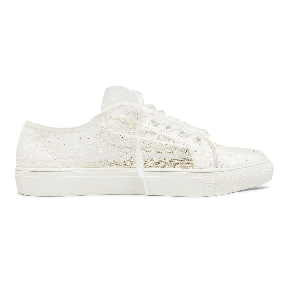 Hochzeitsschuhe Sneaker 8832A | Braut Turnschuhe mit Spitze | Bequeme Braut Tennisschuhe | Elegante Flache Hochzeitssneaker