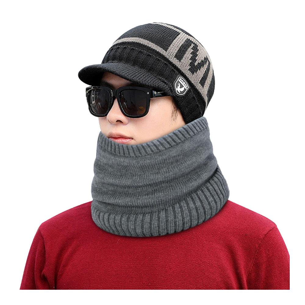Winter-Thermo-Schal für Männer | Doppelschichtiger Nackenwärmer mit Gamasche | Winddichte Halsmanschette und Gesichtsschal | Dick und warm für kalte Tage