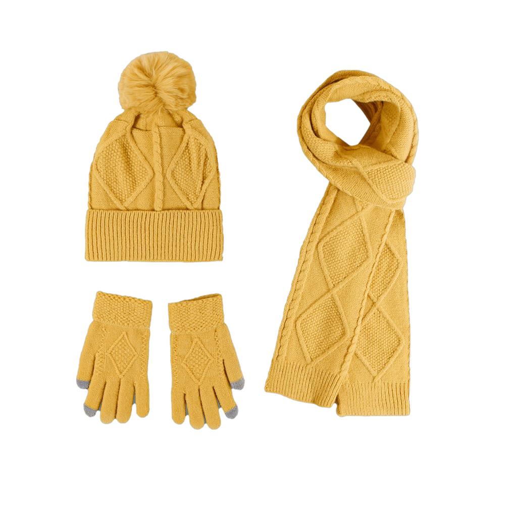 Winter-Accessoires-Set Mütze Schal & Handschuhe für Damen und Herren - Weicher Stoff Warm Kaltes Wetter - Unisex Mütze Schal und Handschuh-Set