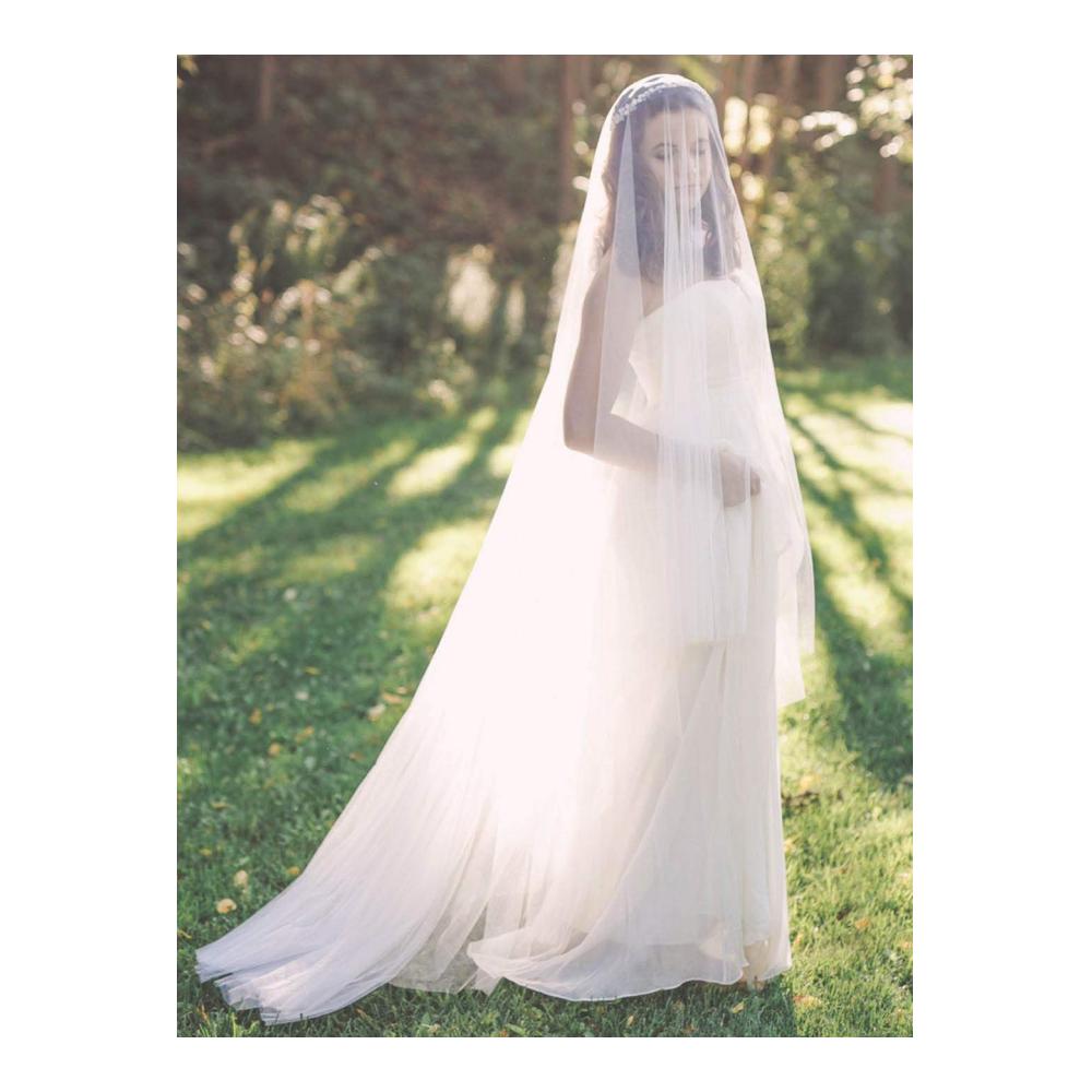 2-stöckiger Brautschleier mit Schnittkante - Eleganter weißer Hochzeitsschleier für Frauen