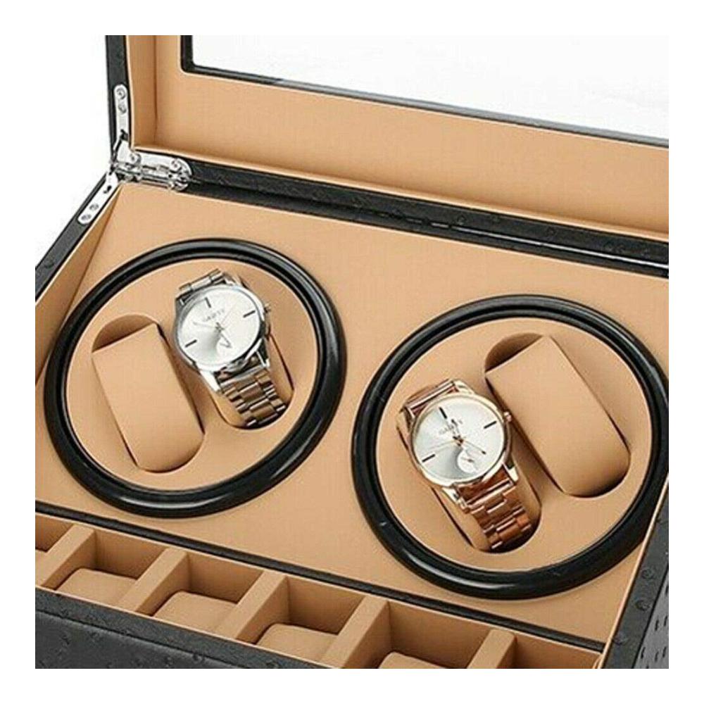 Automatischer Uhrenbeweger mit 4+6 Rotationsmodi und Transparentem Sichtfenster - Aufbewahrungsbox für Automatikuhren und Watch Winder