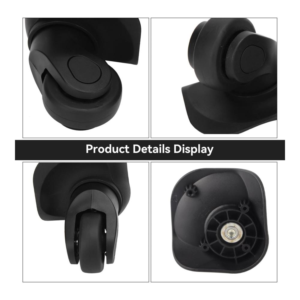 Gepäckrollen-Set für Outdoor-Koffer Agatige Ersatzräder A03 - 1 Paar einreihig universal für Links & Rechts - DIY-Ersatzteile für Koffer