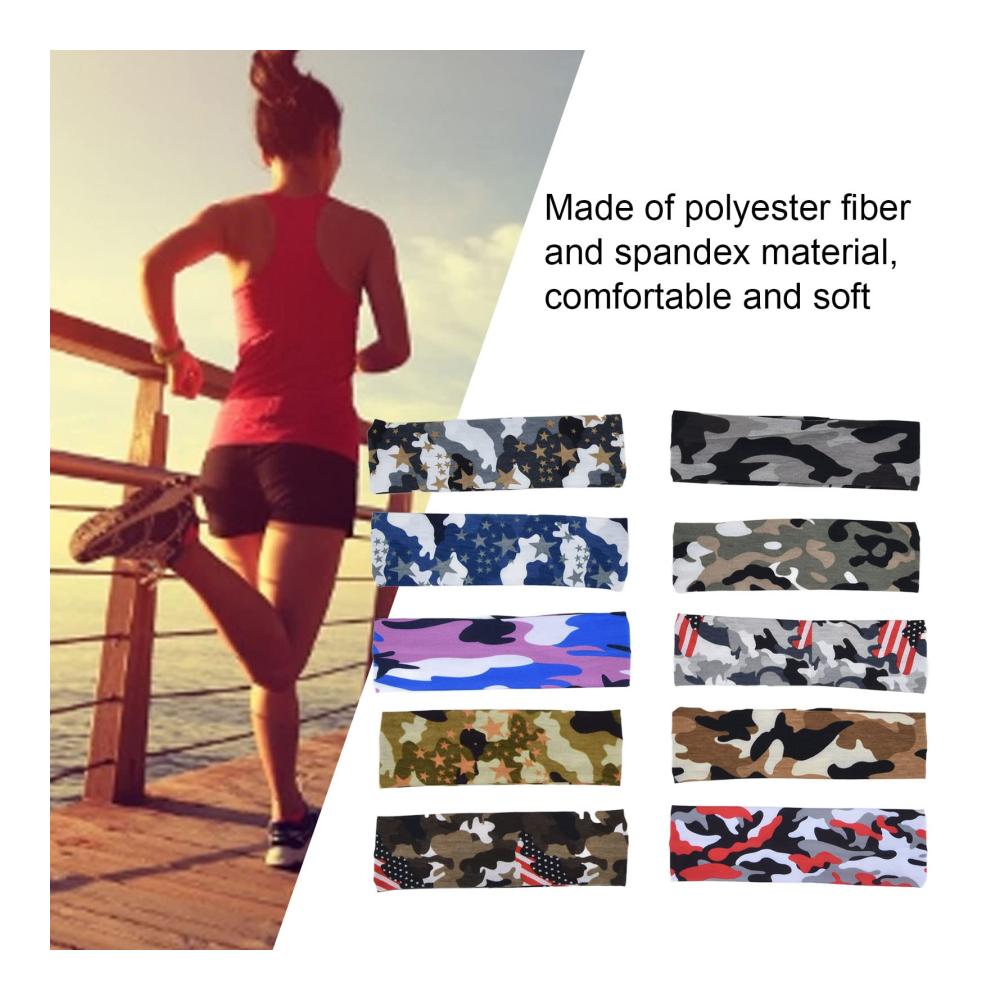 Sport-Stirnbänder mit elastischem Design für bequemes Laufen – Camouflage Jogging-Stirnband für Fitness und Laufsport