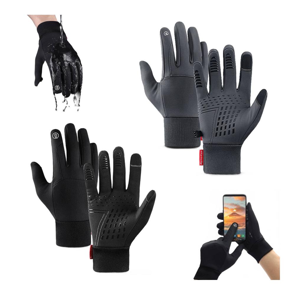 ThermoHandz Winter Gloves - Windproof Waterproof and Touch Screen Compatible Thermal Mittens for Outdoor Cycling - Mens and Womens Warm Gloves for Cold Weather