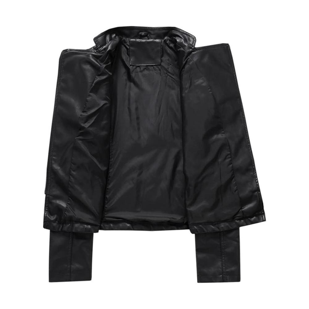 Damen Lederjacke mit Stehkragen – Stilvolle Zip-Up Motorradjacke Bikerjacke und Kurzmantel