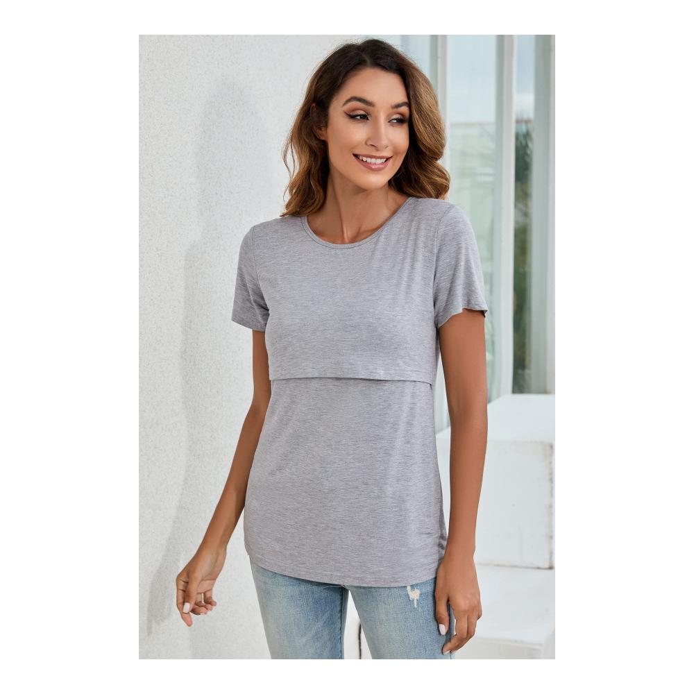 Stillfreundliches Umstands-T-Shirt mit kurzen Ärmeln