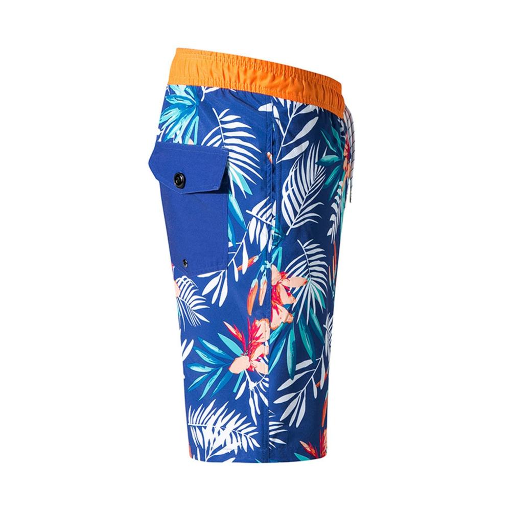 Herren Badeshorts Schwarze Sommer-Strandshorts mit elastischem Bund und Taschen