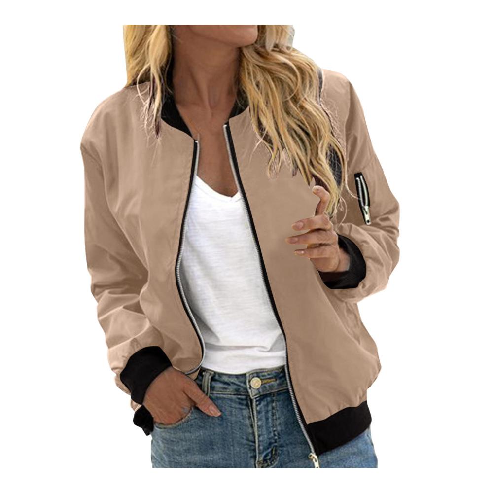 Damen Bomberjacke Leichte Sommerjacke mit Blumenmuster Reißverschluss und Langarm ideal für Frühling und Herbst