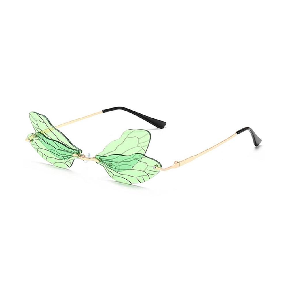 Damen Sonnenbrille mit modischem rahmenlosem Design und klaren Ozean-Linsen - Vintage Look