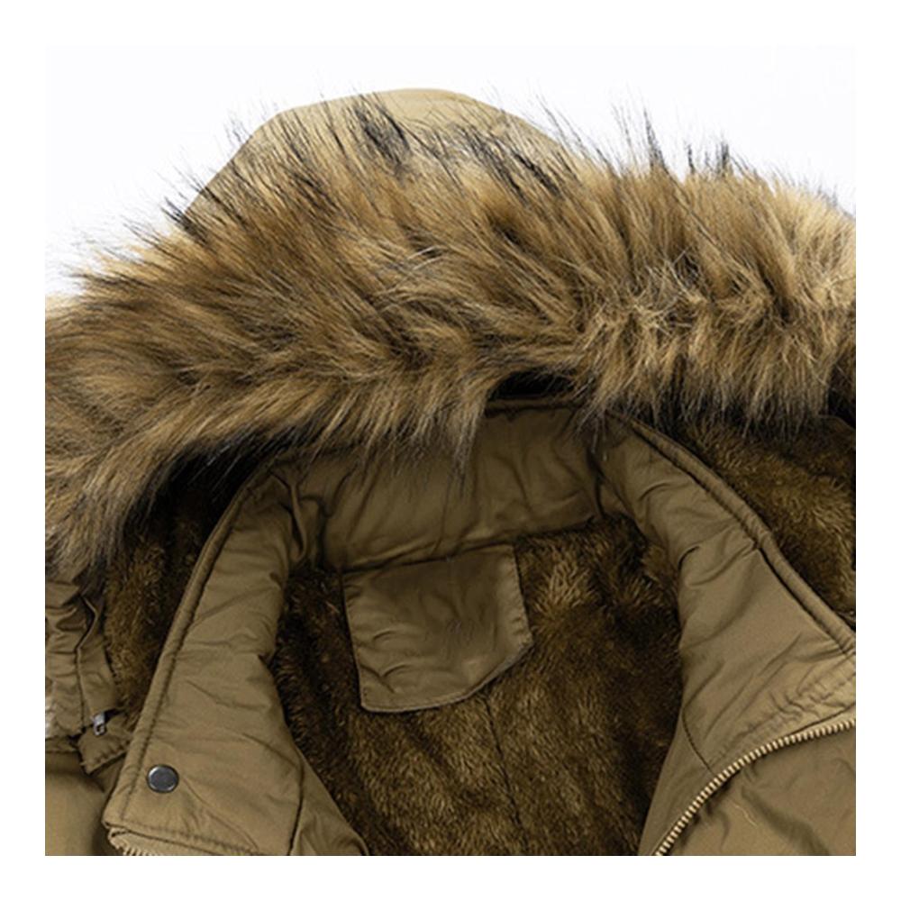 Wintermantel Herren Stylischer Softshelljacke in Khaki Lang & Leicht - Ideal für Kaltes Wetter