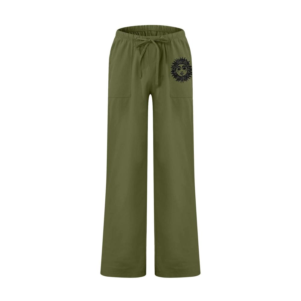 Lässige Herren Sommerhose Bequeme Baumwoll-Leinen-Trainingshose mit Kordelzug Taschen und Knopfverschluss - Ideal für lange Urlaube (COL-136