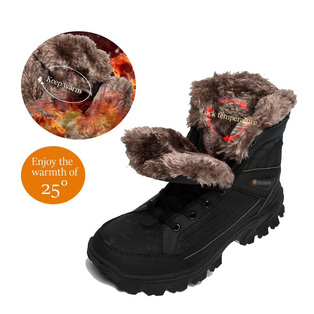 Herren Trekking- und Wanderschuhe | Wasserdichte Lederstiefel | Leicht Atmungsaktiv & Warm | Wander-Trekking-Schuhe mit Anti-Rutsch-Sohle | Braun Größe 47