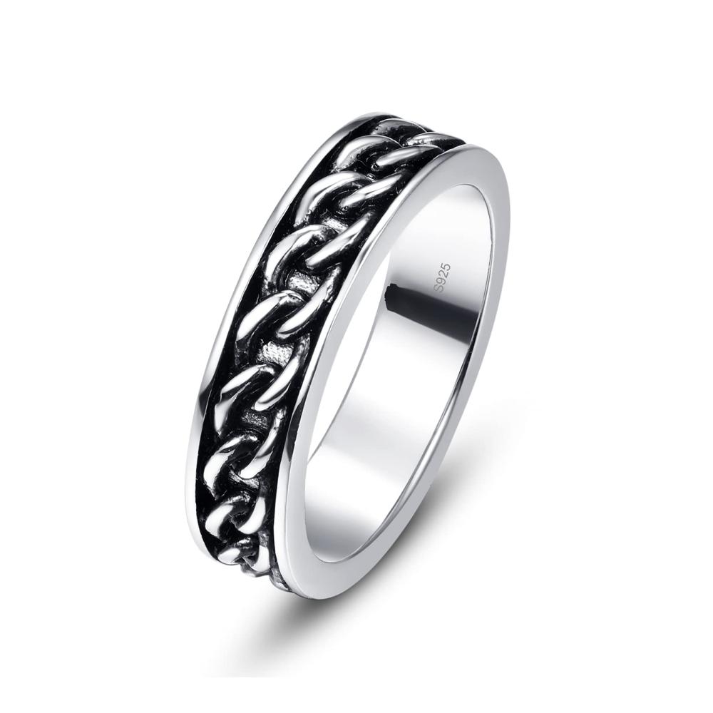 Herrenring Yaresul mit keltischem Knoten Design 925 Sterling Silber Cuban Link Geburtstagsgeschenk für Vater Bruder Sohn Freund Ehemann - Komfortabler Sitz