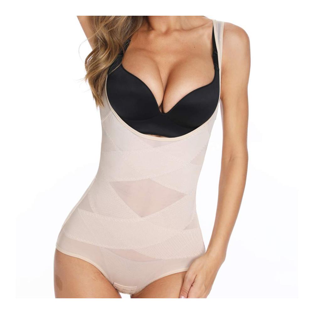 Shapewear MISS MOLY Figurformender Bauchweg Body mit 3x3 Haken Taillenformer atmungsaktiv nahtlos brustfrei - Stark formender Bodysuit für Damen