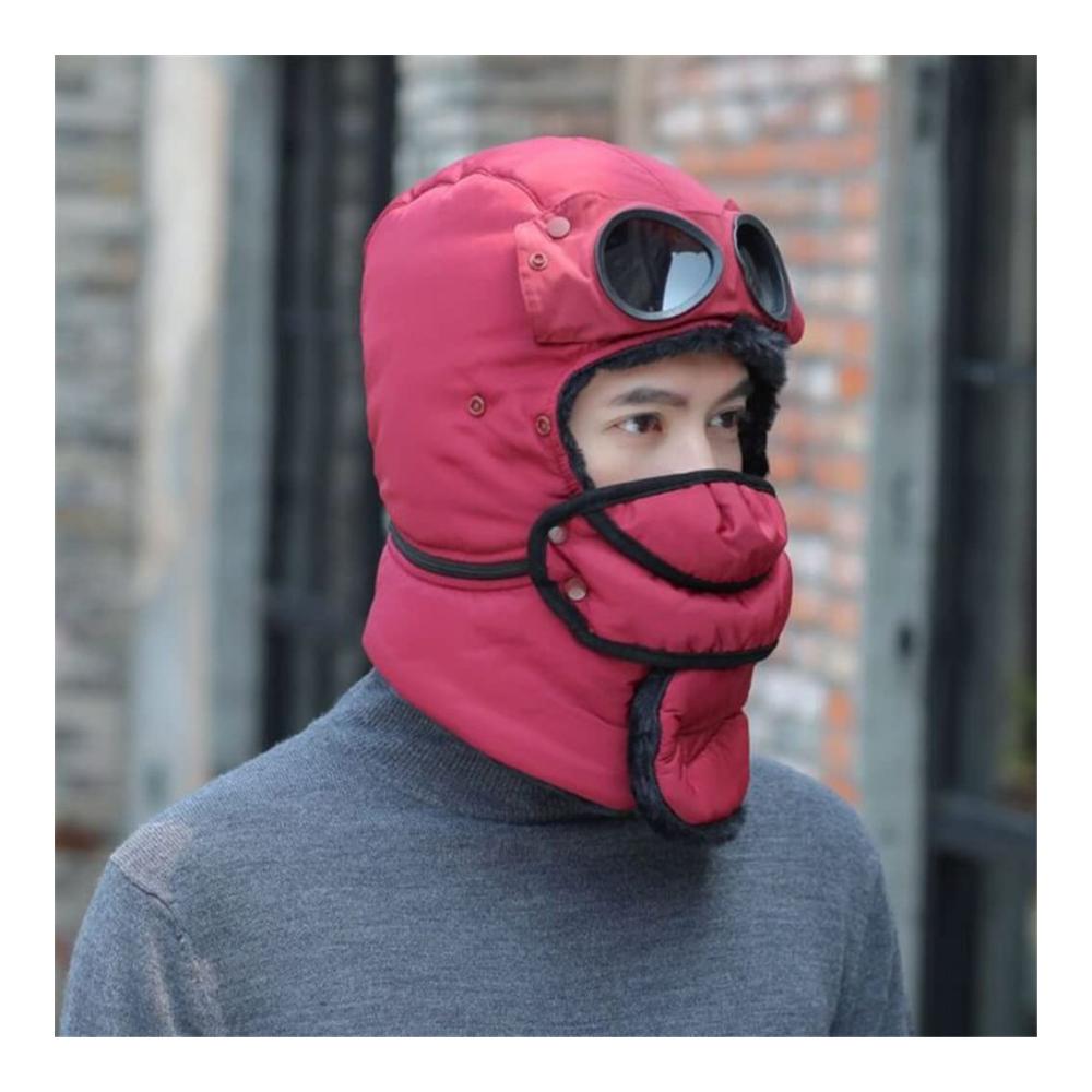 Winter-Fliegermütze für Herren mit Brillen ideal zum Skifahren Reiten und für kalte russische Winter. Mit gepolsterten Ohrenschützern für zusätzliche Wärme