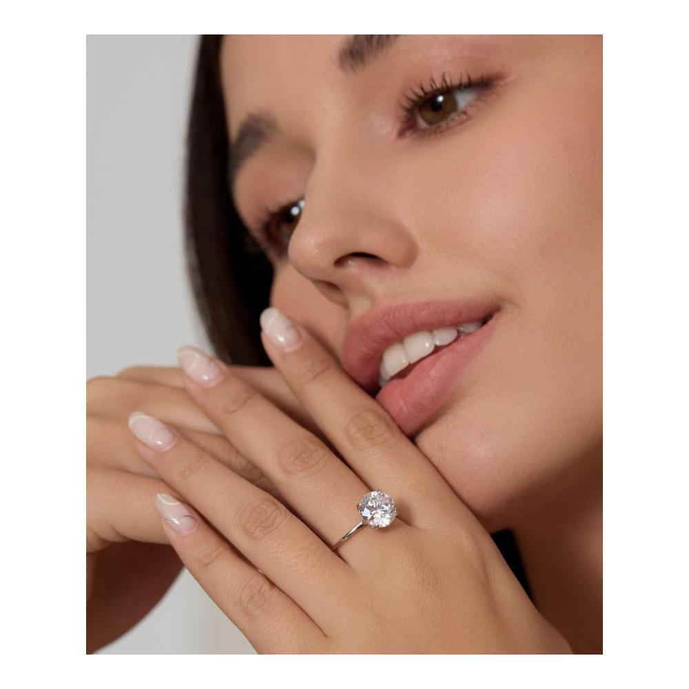 925 Sterling Silber Ringe für Damen - 4 Karat CZ Verlobungsringe | Glänzende Cubic Zirkonia Eheringe | Paar Ring Set für Hochzeit und Versprechen - Trauringe Schmuck