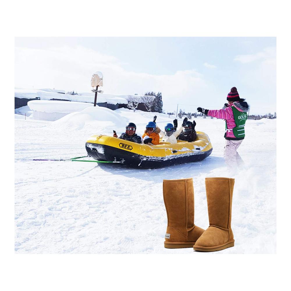 Winterstiefel Damen Wasserdichte Schneeschuhe aus Leder mit Pelzfutter - Klassisch und Stilvoll
