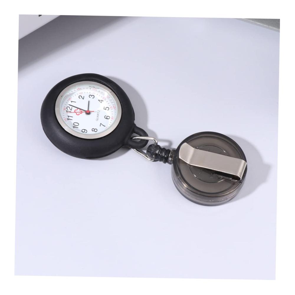 Herrenarmbanduhr mit einziehbarer Uhrkette - Stilvolle Taschenuhr für Männer mit Halskette Anstecknadel und Pflegezubehör für Krankenschwestern - Karikatur-Design mit Altem Monitor-Clip