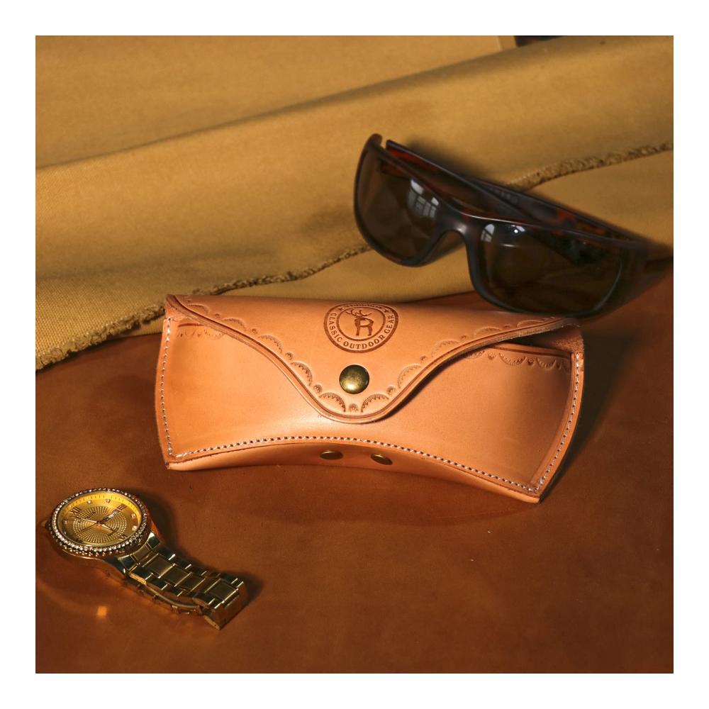 Tourbon Deluxe Leder Brillenetui - Hochwertige Aufbewahrungsbox für Hartlesebrillen Unisex Braun (18x8x4.5cm