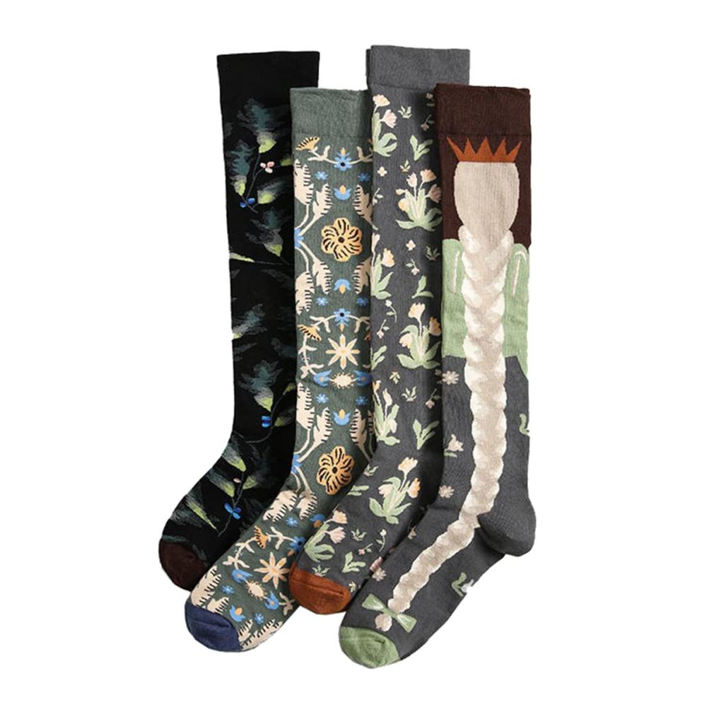 College Kniestrümpfe für Damen Lustige Mädchensocken mit Motiv für langanhaltenden Komfort