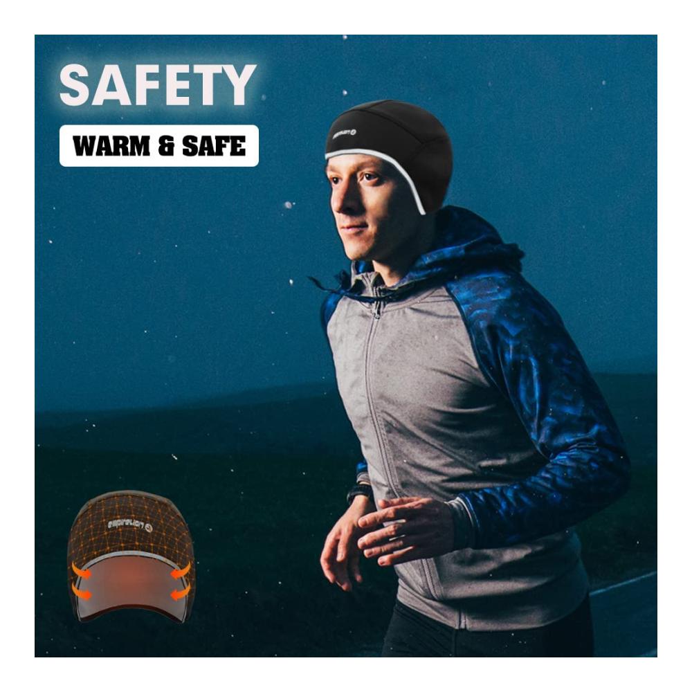 EMPIRELION Herren Strickmütze - Winter Fahrradhelm-Innenfutter Polarfleece Beanie mit Totenkopf - Sportliche Warme Mütze für Outdoor-Aktivitäten