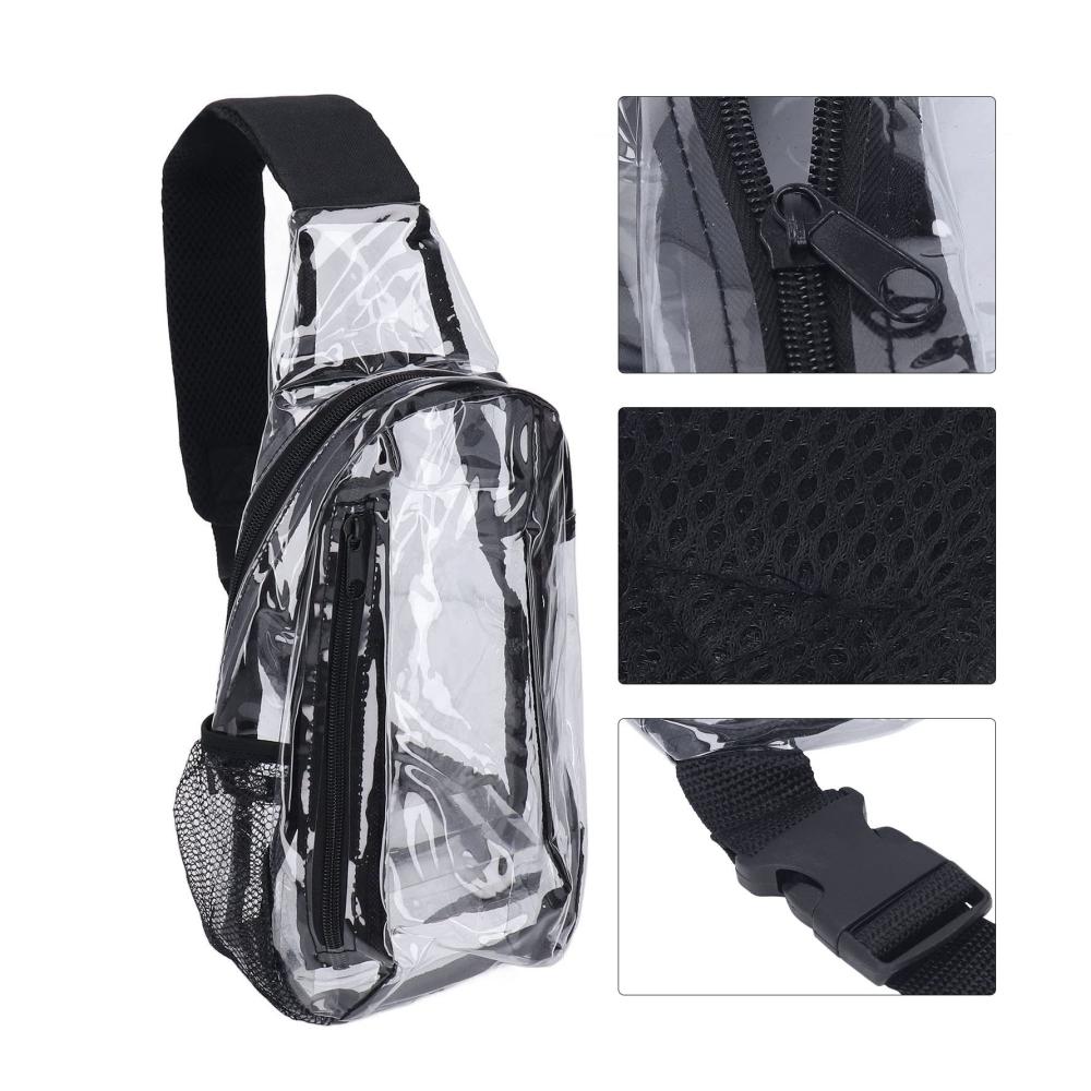 Durchsichtige Umhängetaschen Set für Events PVC Kleine Tasche Wasserdichte Gürteltasche & Transparente Brusttasche – Ideal für Wanderungen Stadionkonzerte