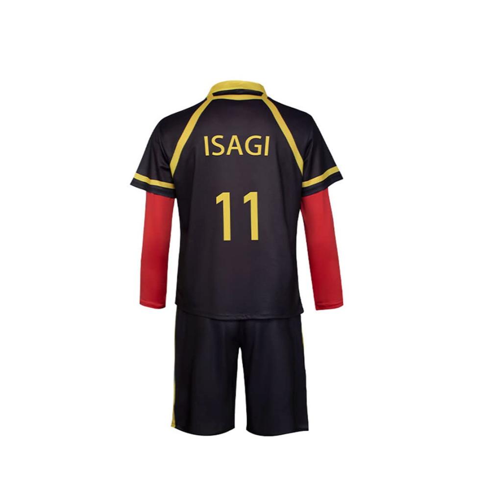 Anime Blue Lock Cosplay Trainingsanzug - Komplettes Set für Fußballtraining mit Schwarz-Rot Sportbekleidung und Trikots für Isagi Yoichi